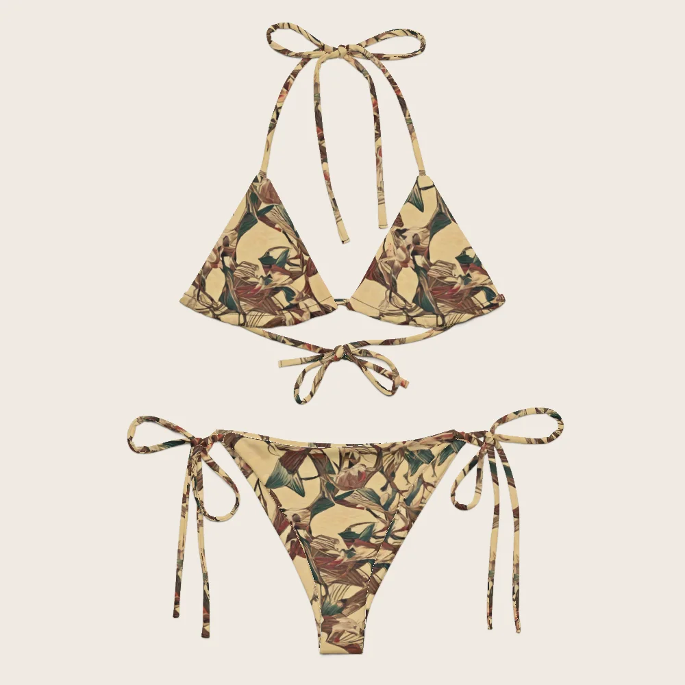 String Bikini on model