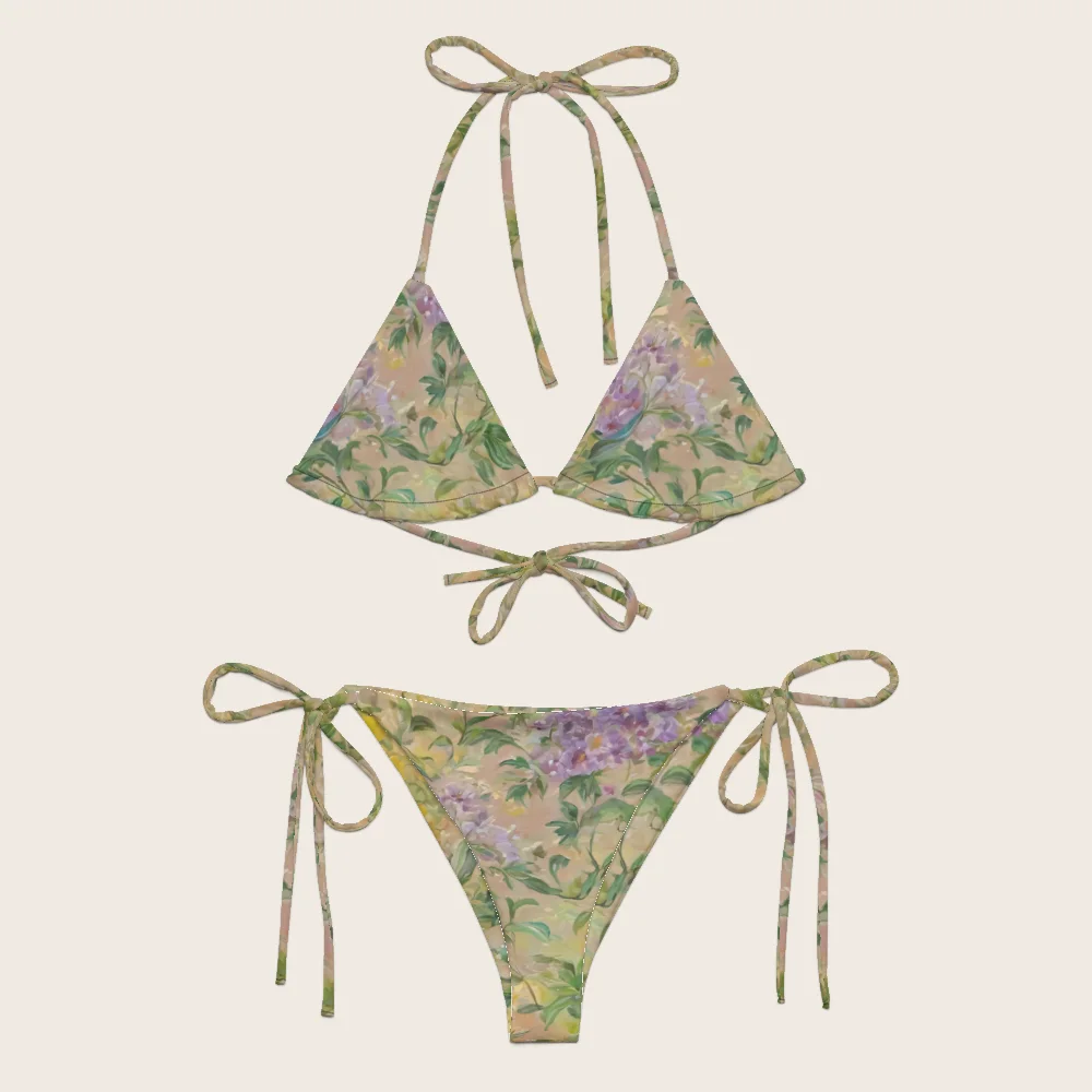 String Bikini on model