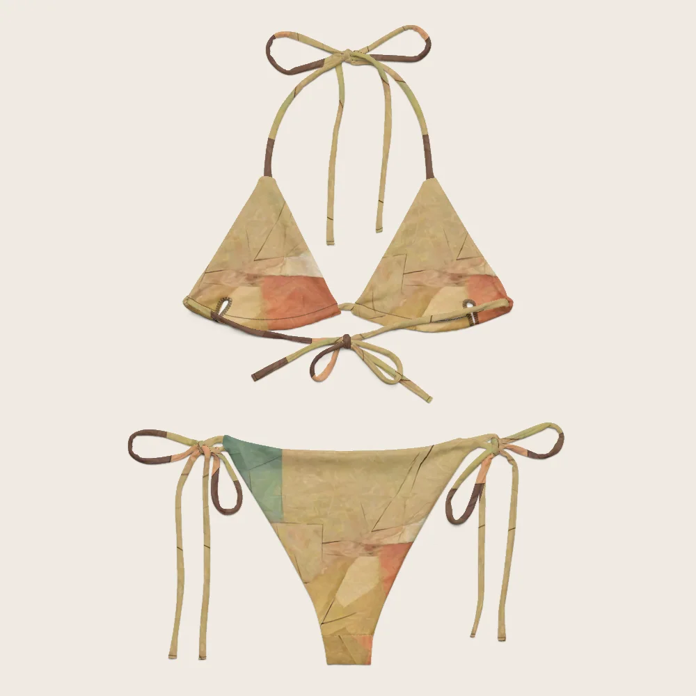 String Bikini on model