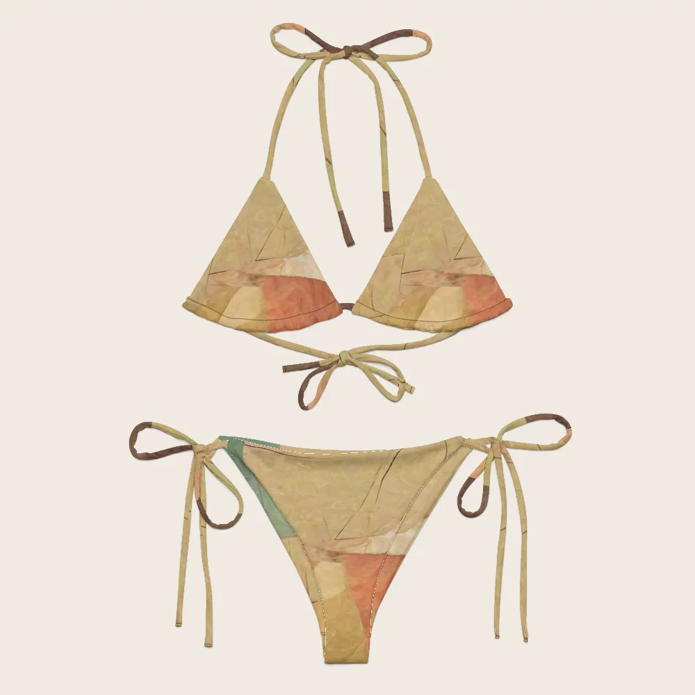 String Bikini on model