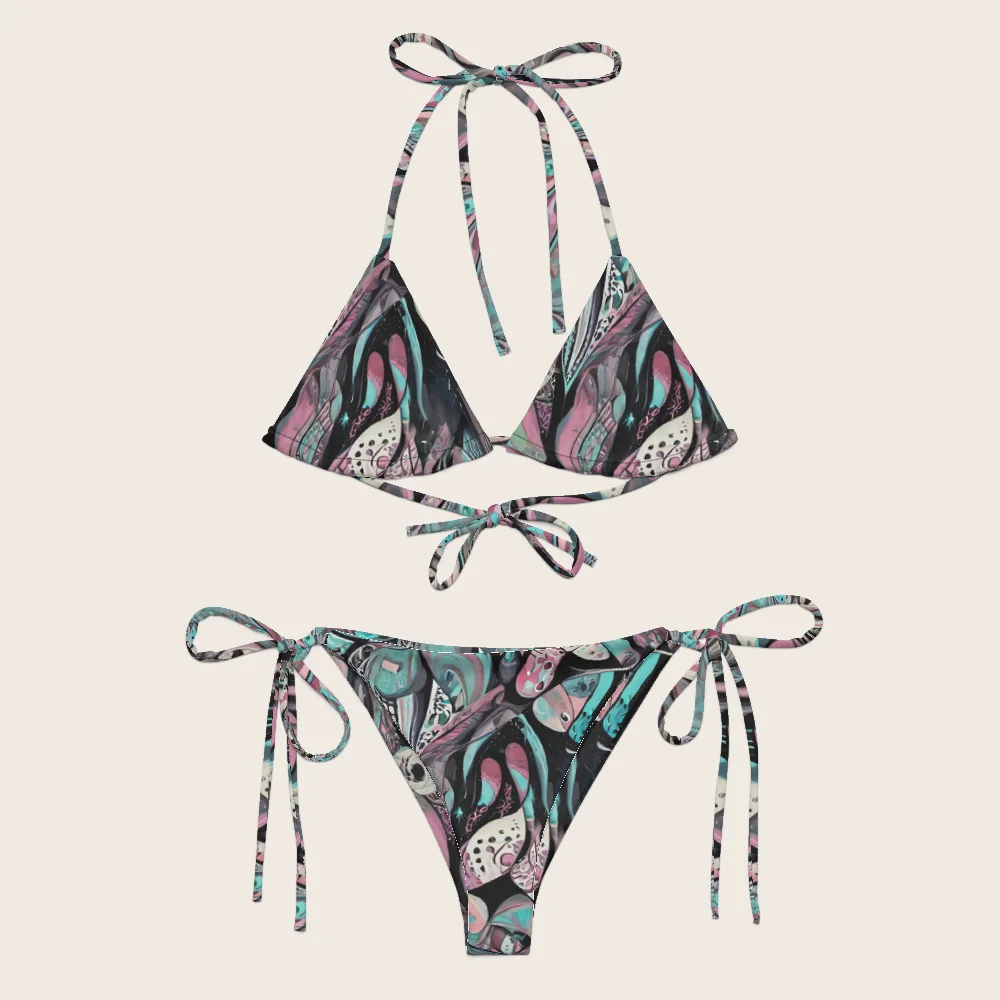 String Bikini on model