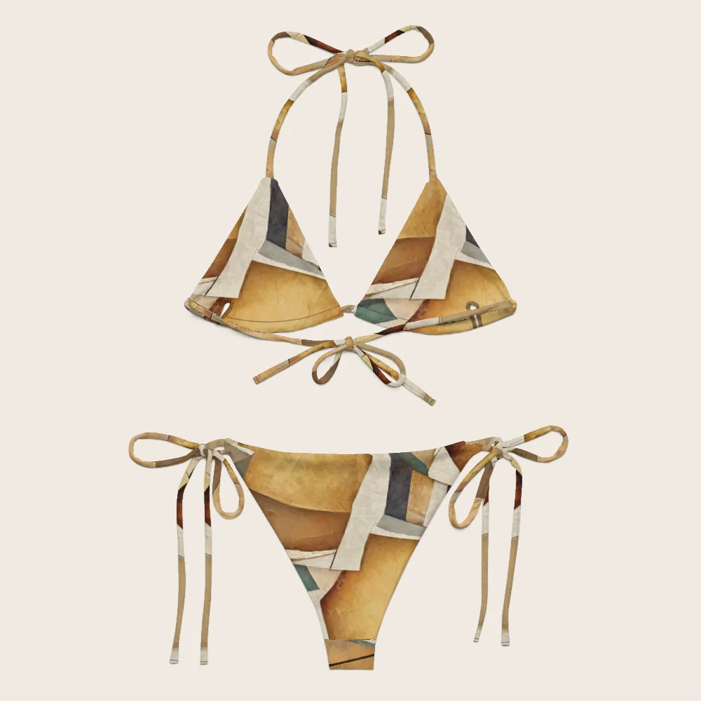 String Bikini on model