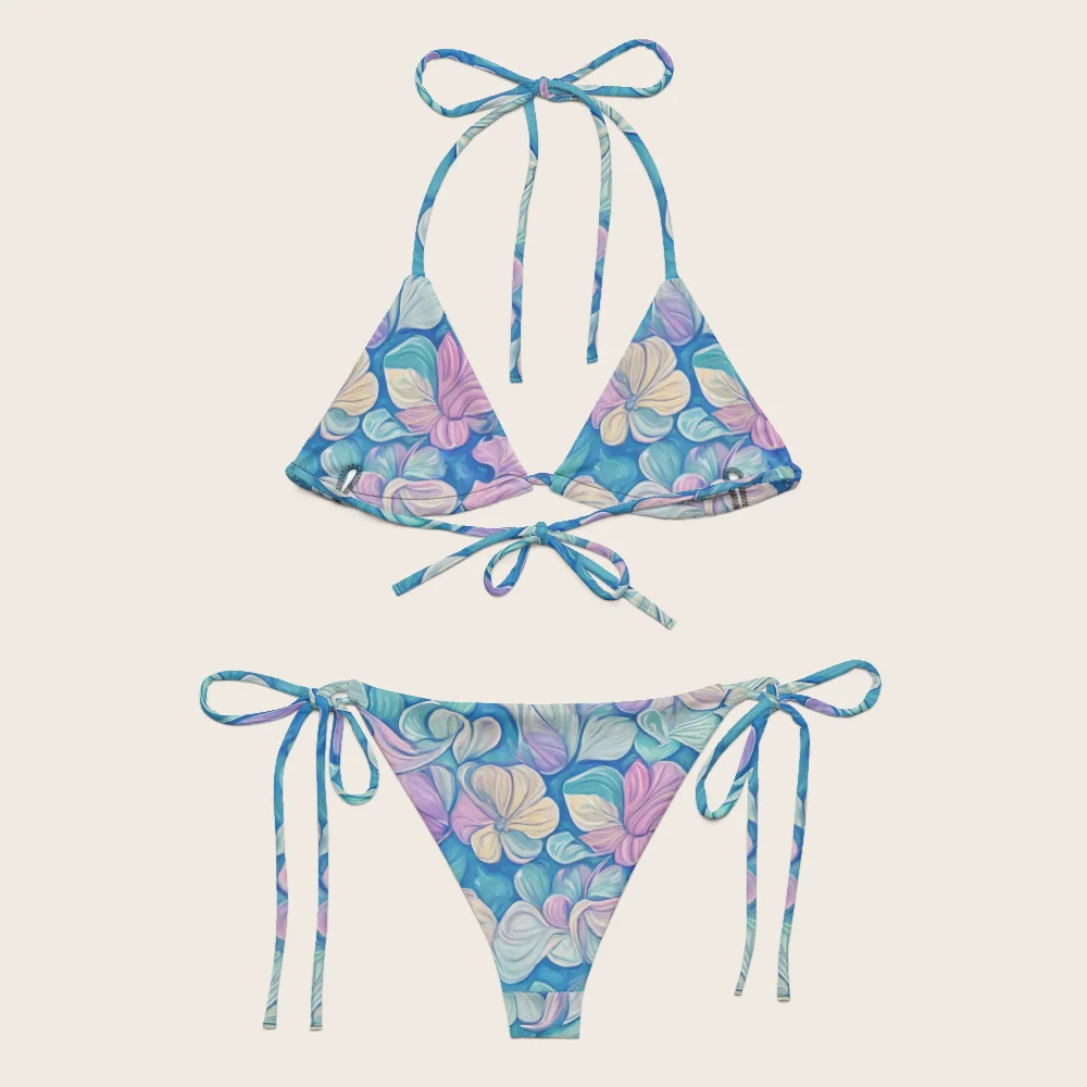 String Bikini on model