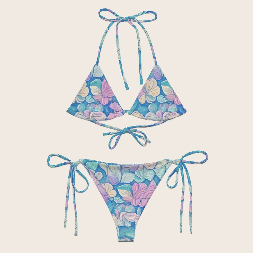 String Bikini on model