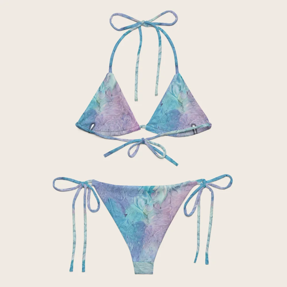 String Bikini on model