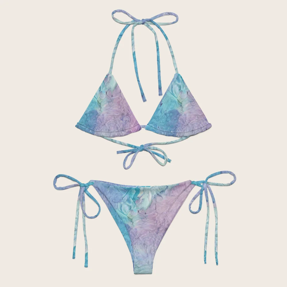 String Bikini on model