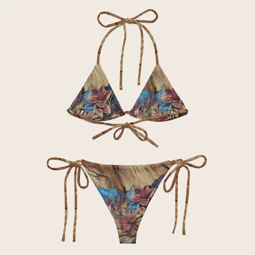String Bikini on model