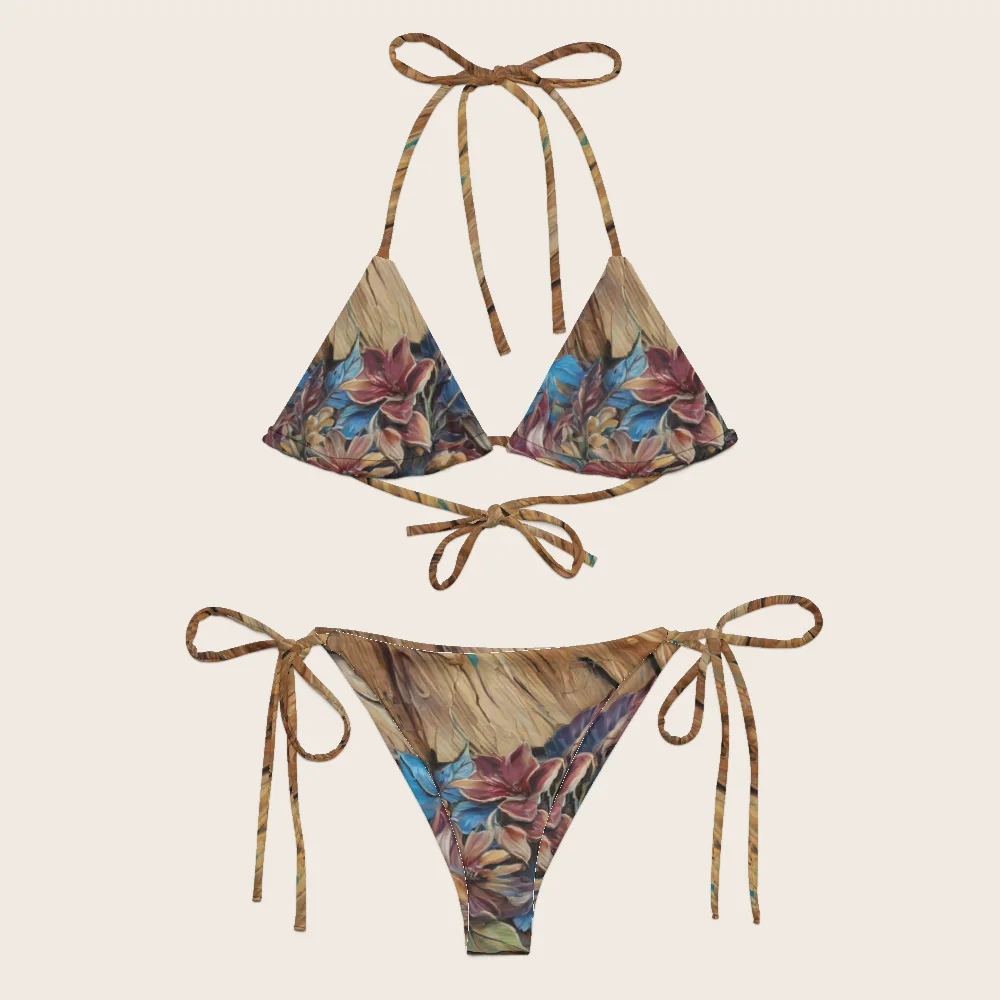 String Bikini on model
