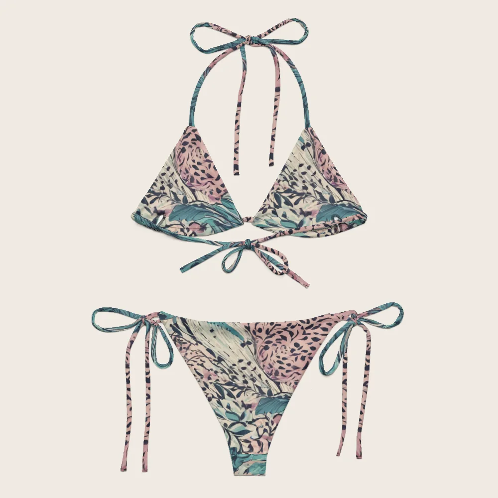 String Bikini on model