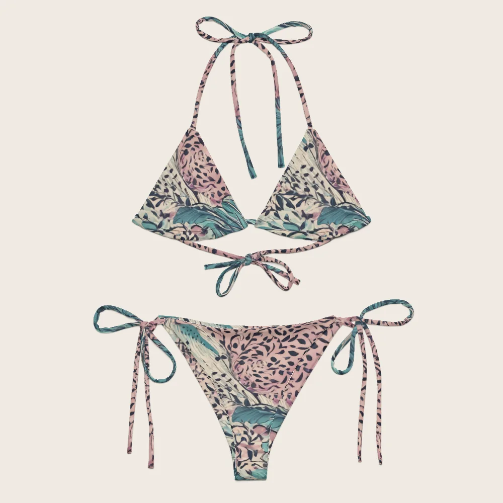 String Bikini on model