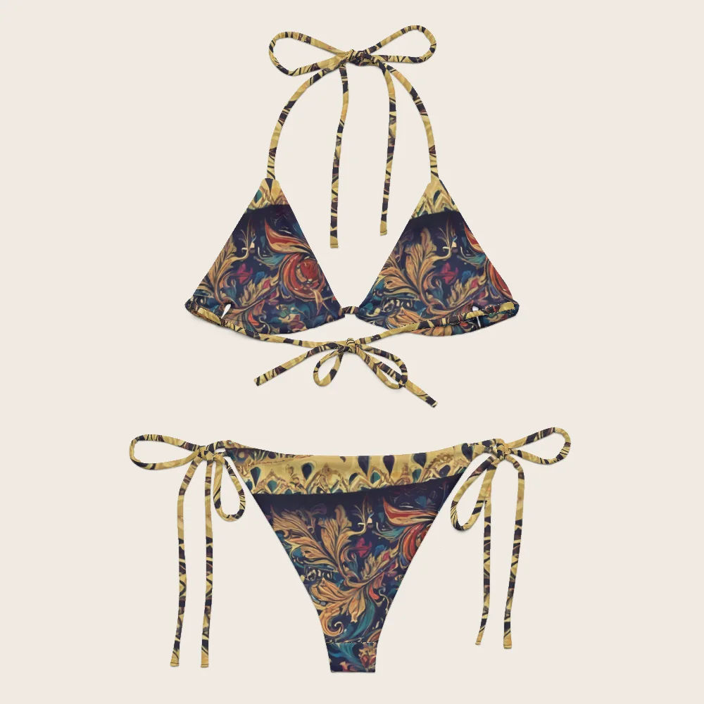 String Bikini on model