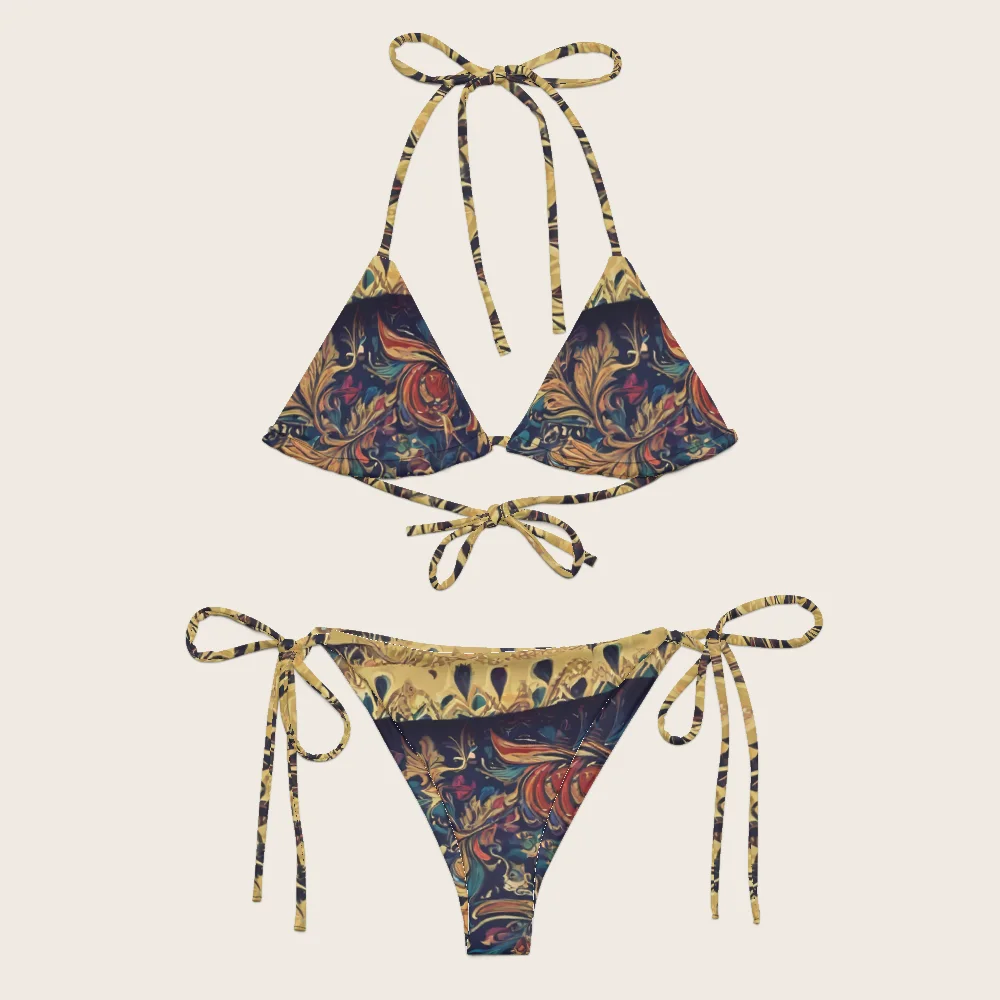 String Bikini on model