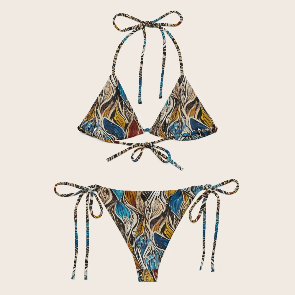 String Bikini on model