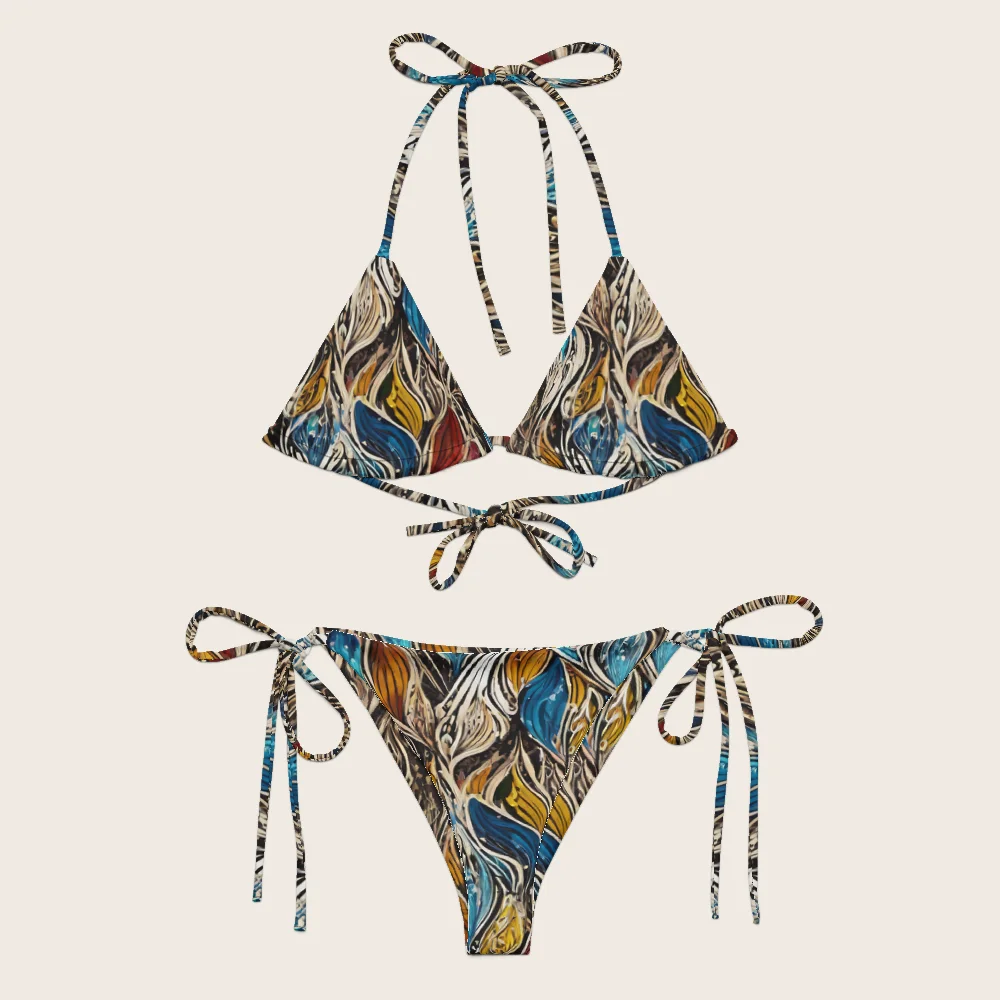 String Bikini on model