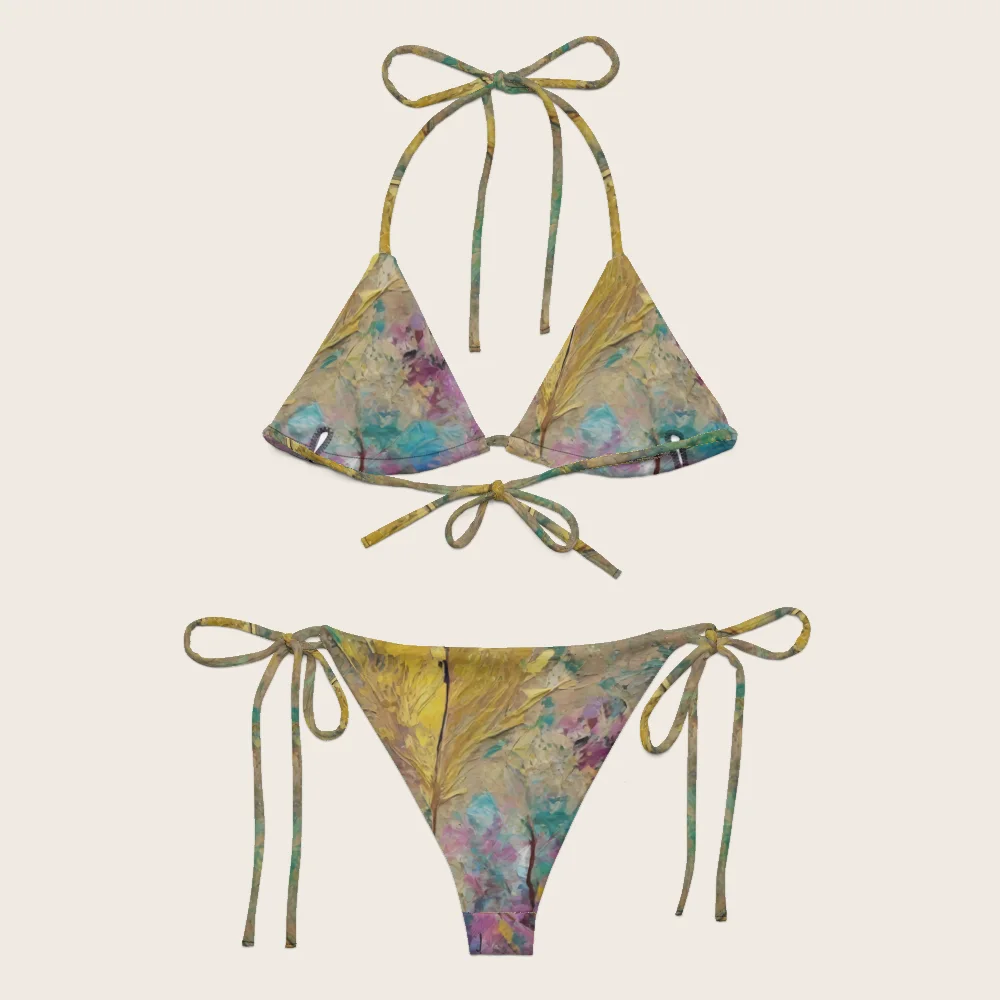 String Bikini on model
