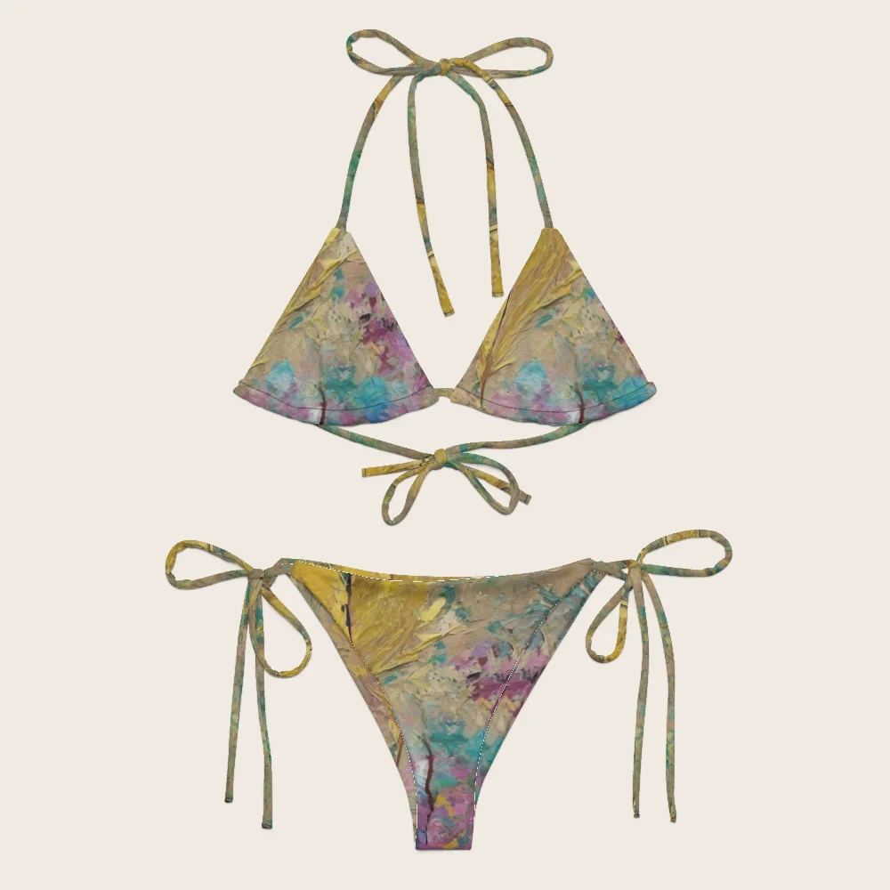 String Bikini on model