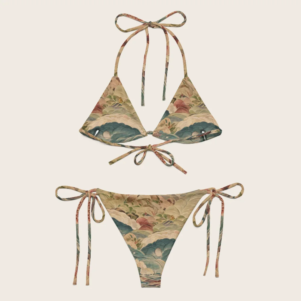 String Bikini on model