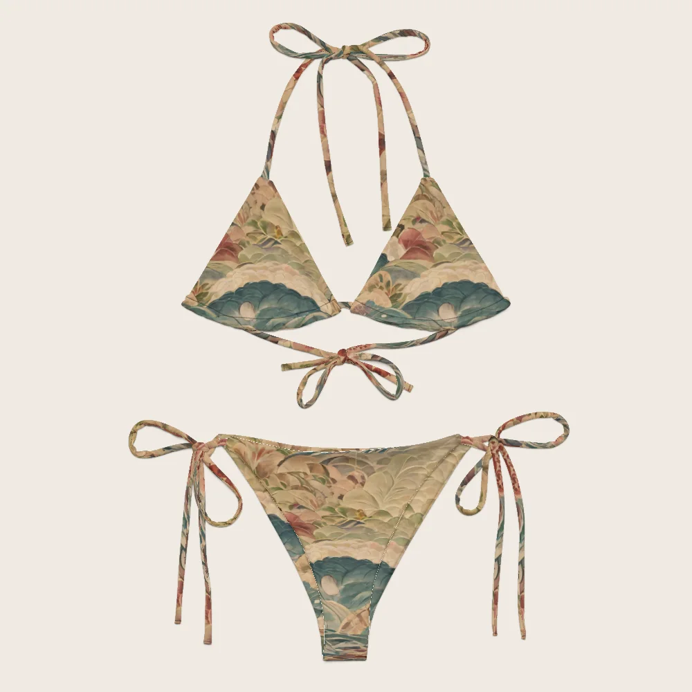 String Bikini on model