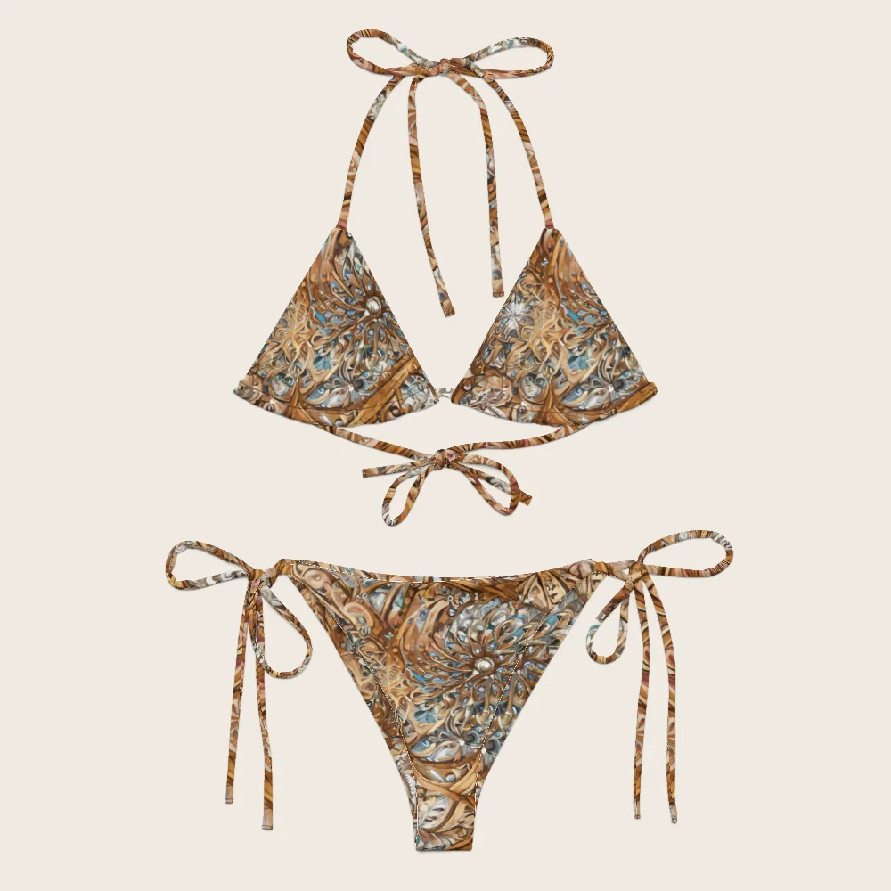 String Bikini on model