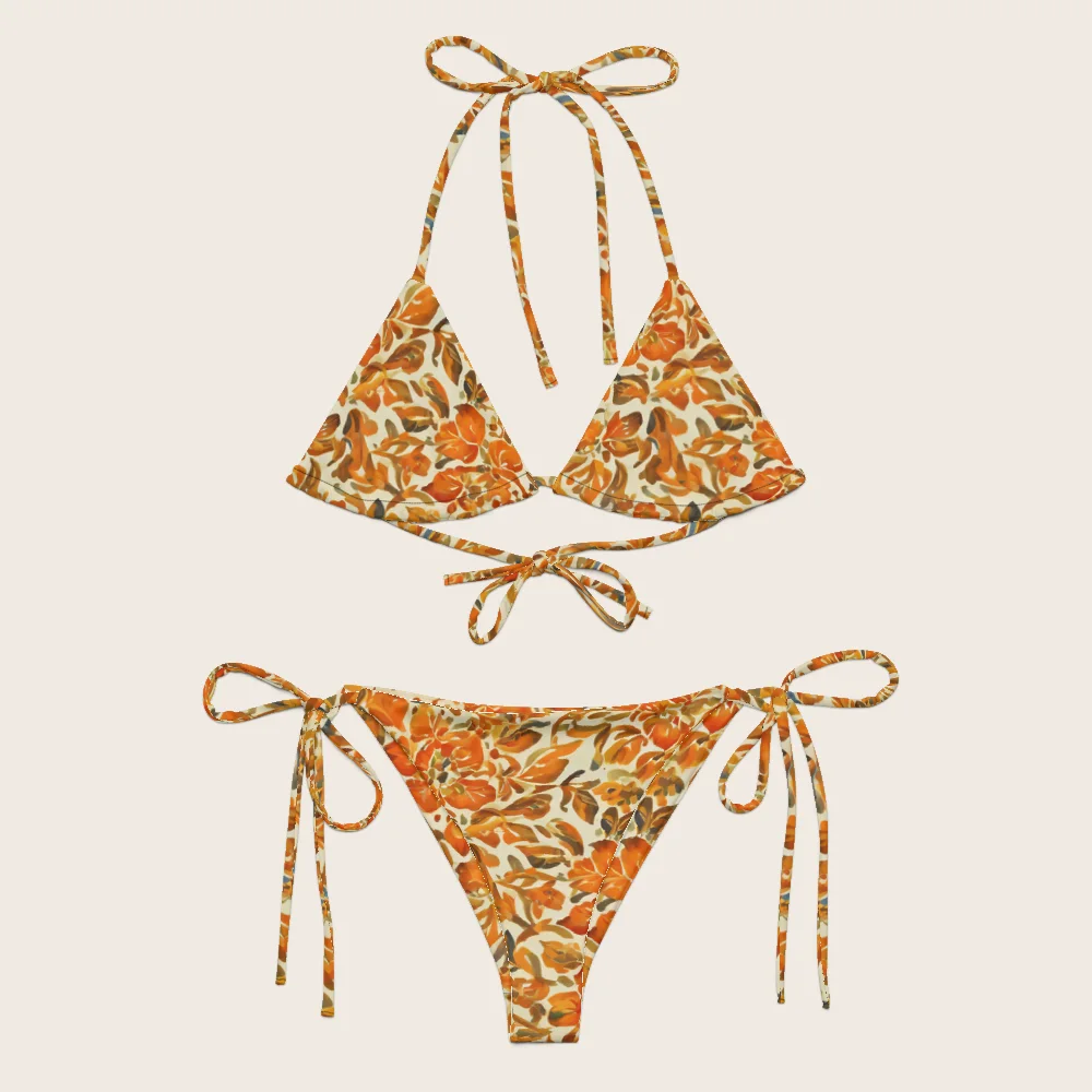 String Bikini on model
