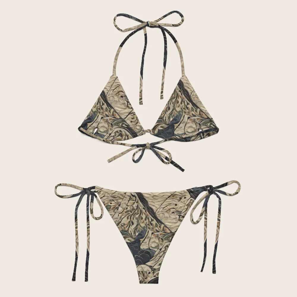 String Bikini on model