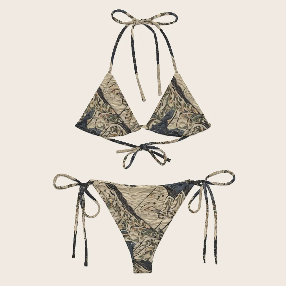 String Bikini on model