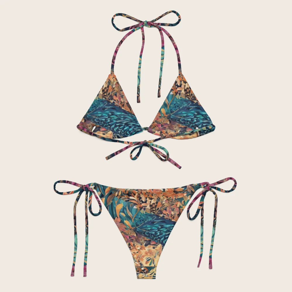 String Bikini on model