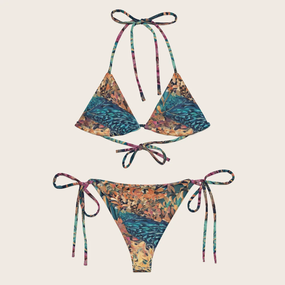 String Bikini on model