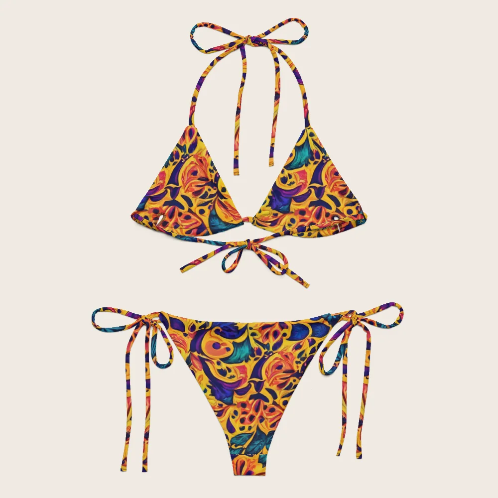 String Bikini on model
