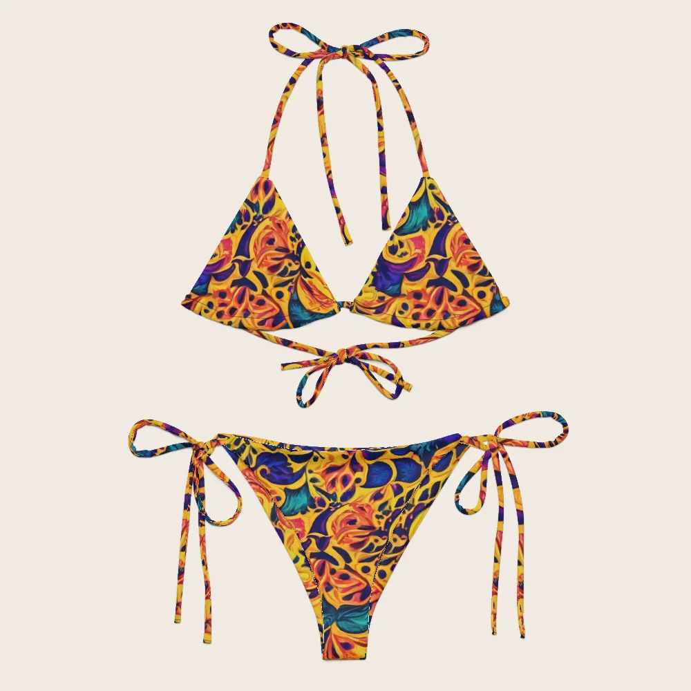 String Bikini on model