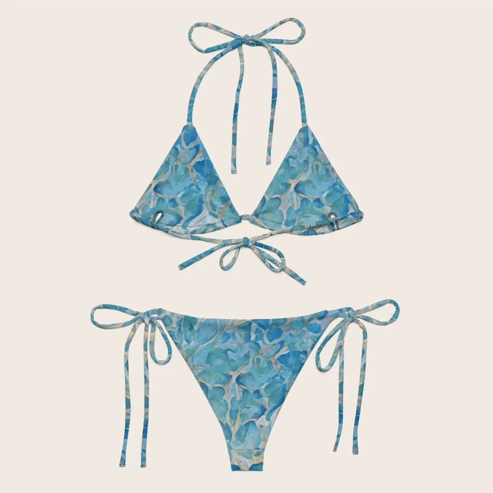 String Bikini on model