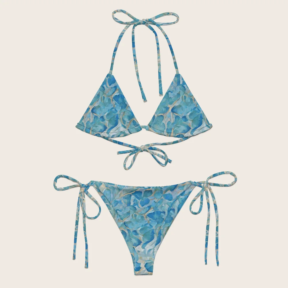 String Bikini on model