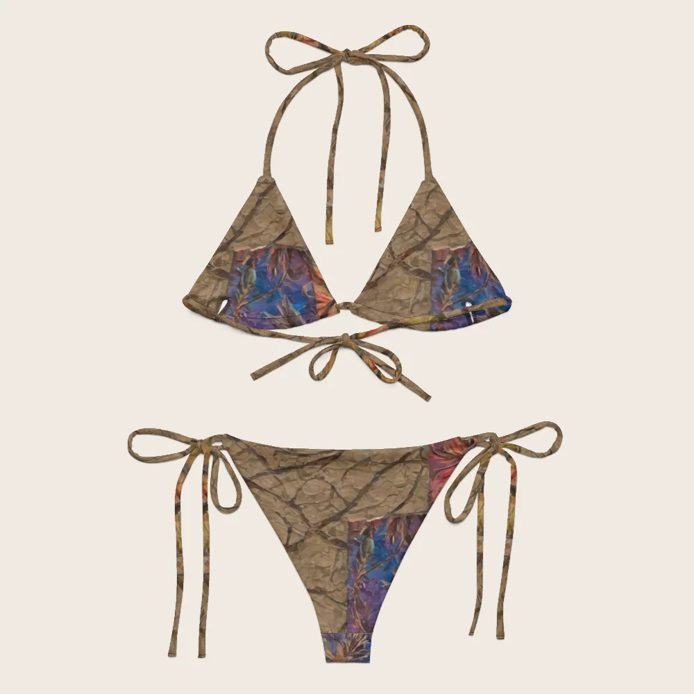 String Bikini on model