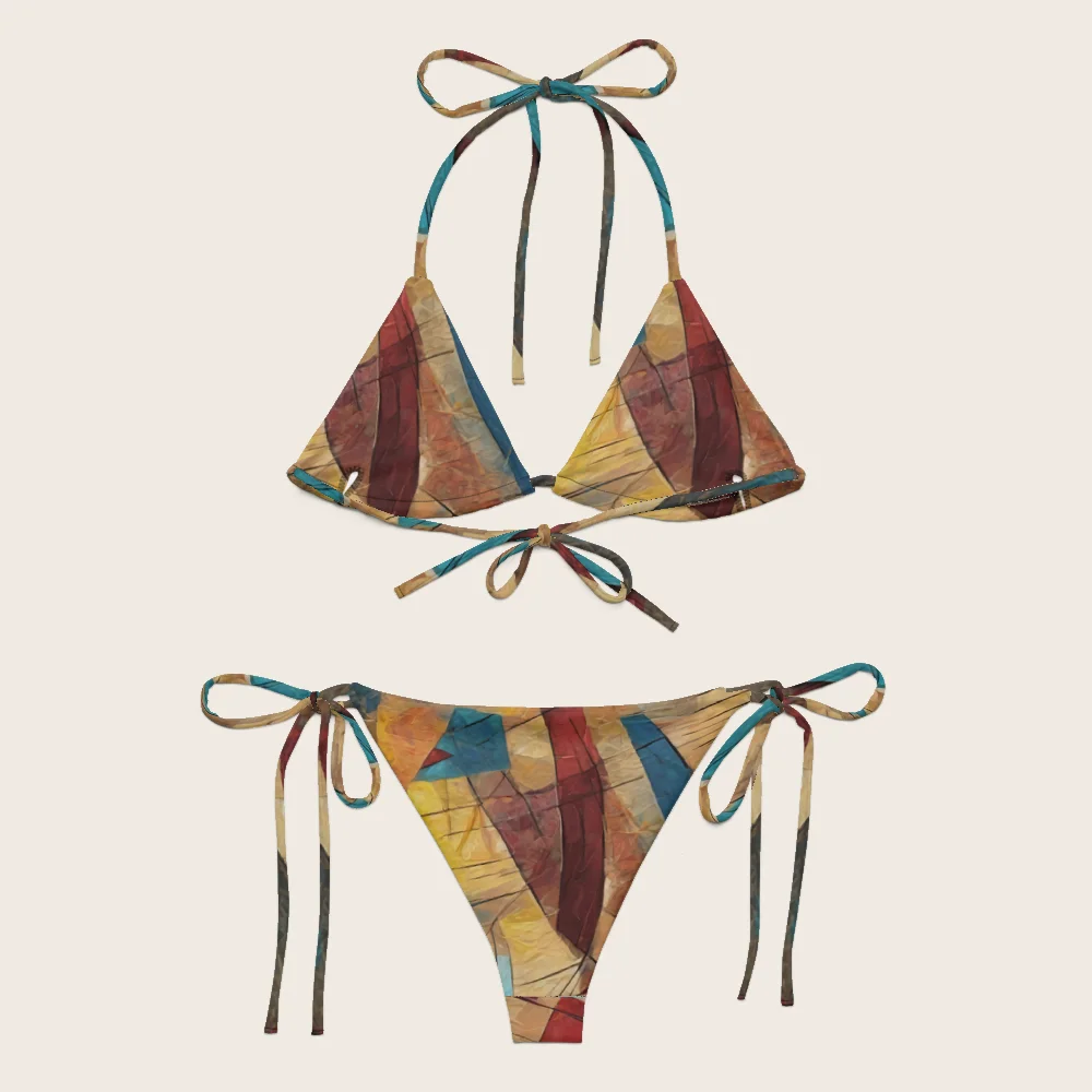 String Bikini on model