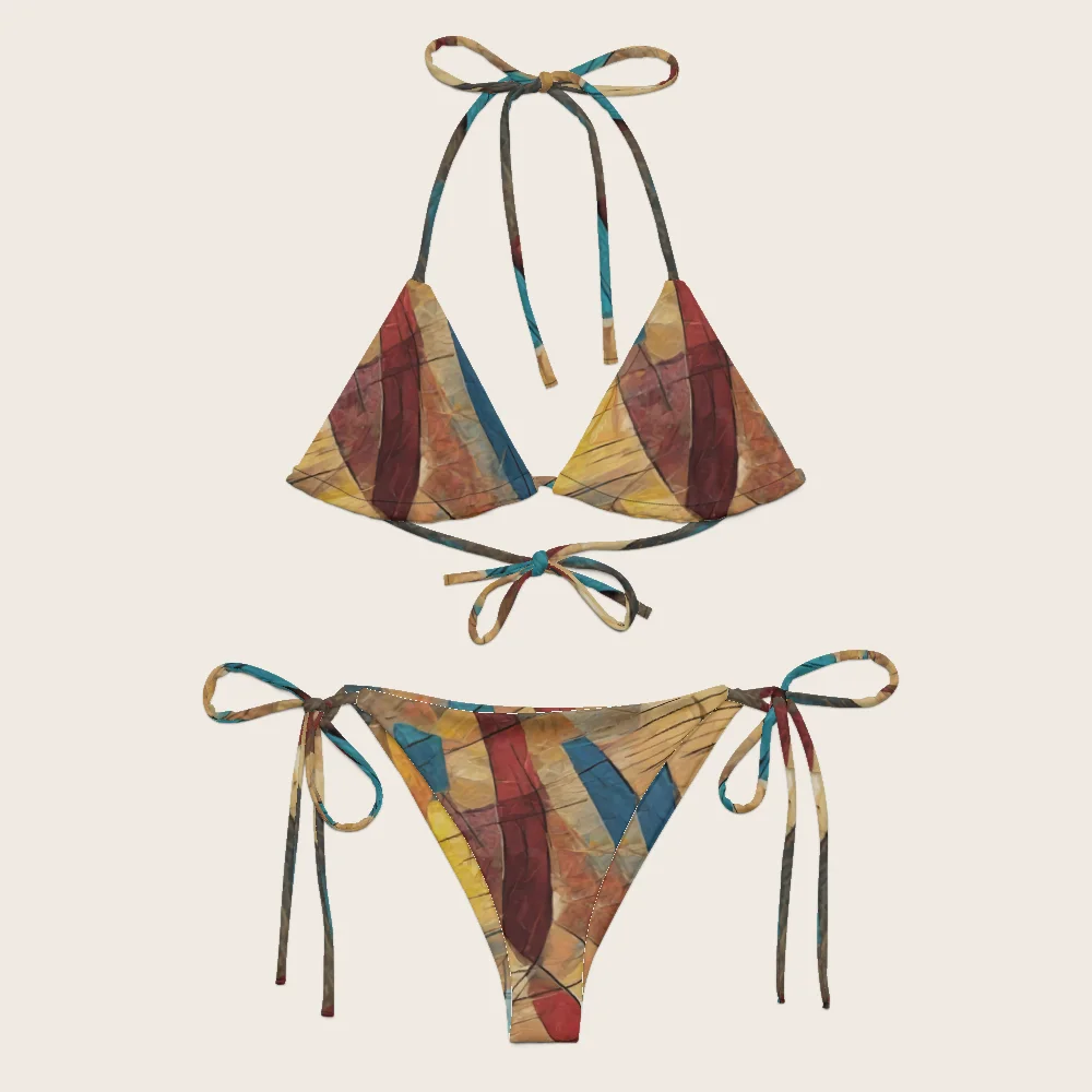 String Bikini on model