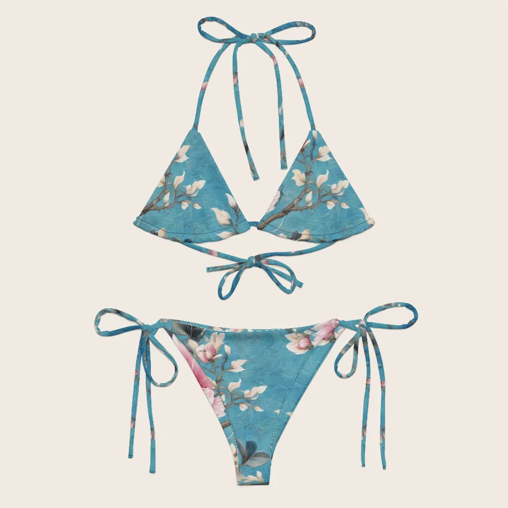String Bikini on model