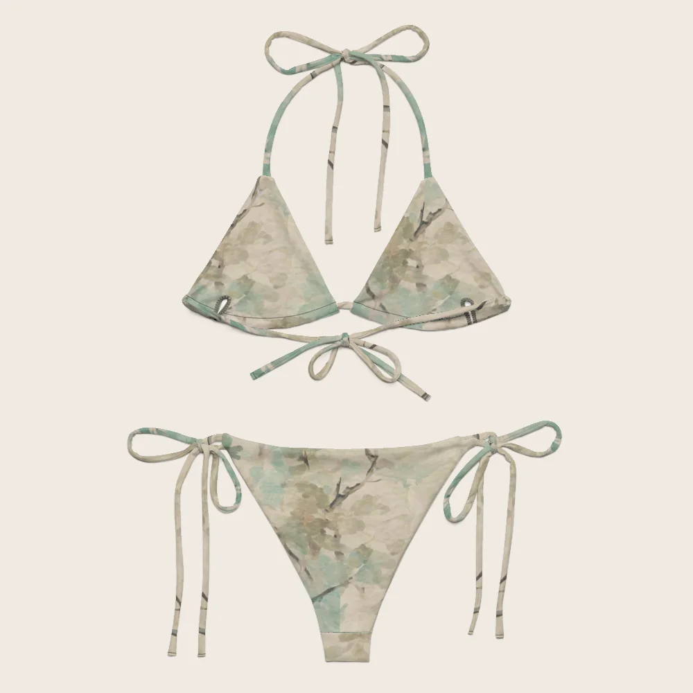 String Bikini on model