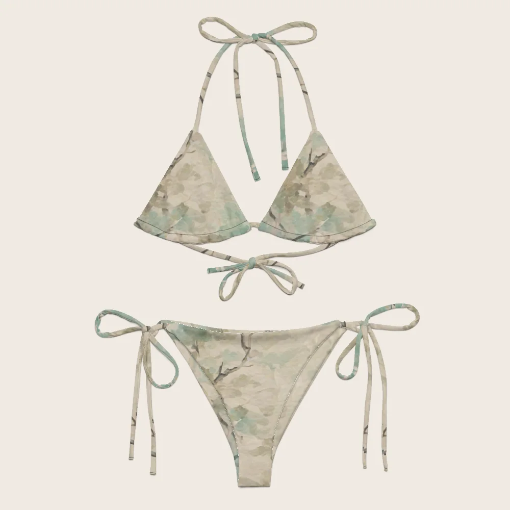 String Bikini on model