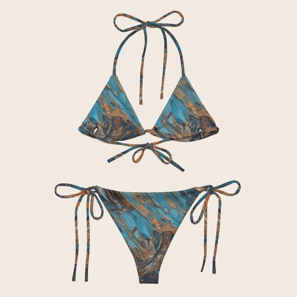 String Bikini on model