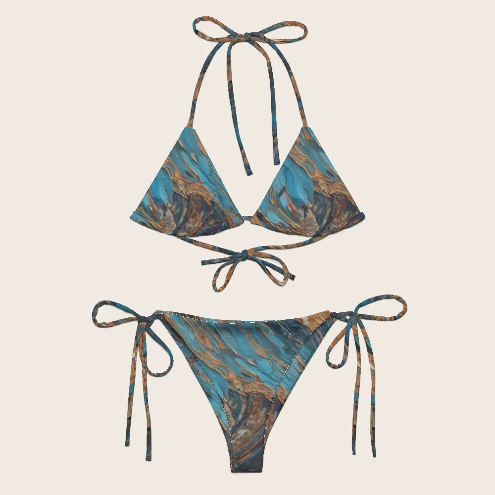String Bikini on model