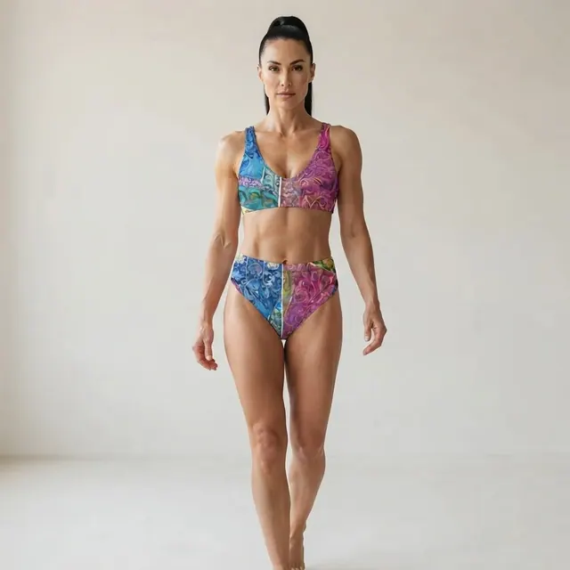 High-Waisted Bikini, one-of-one design 2E3880BB