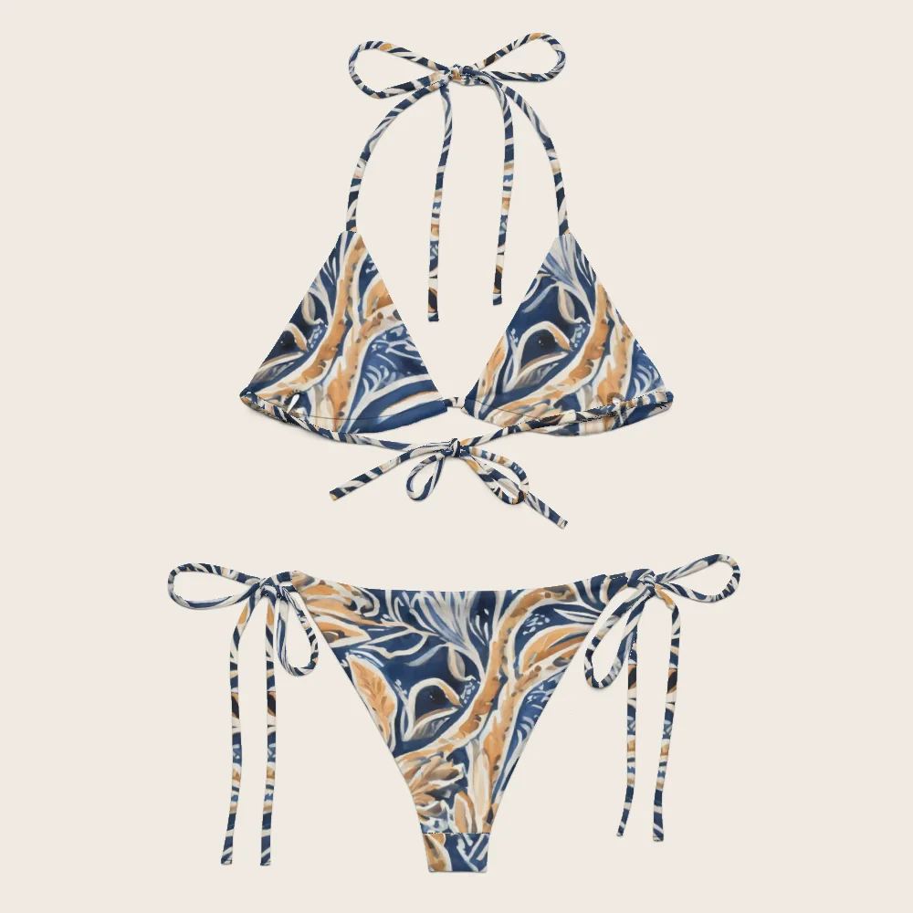 String Bikini on model