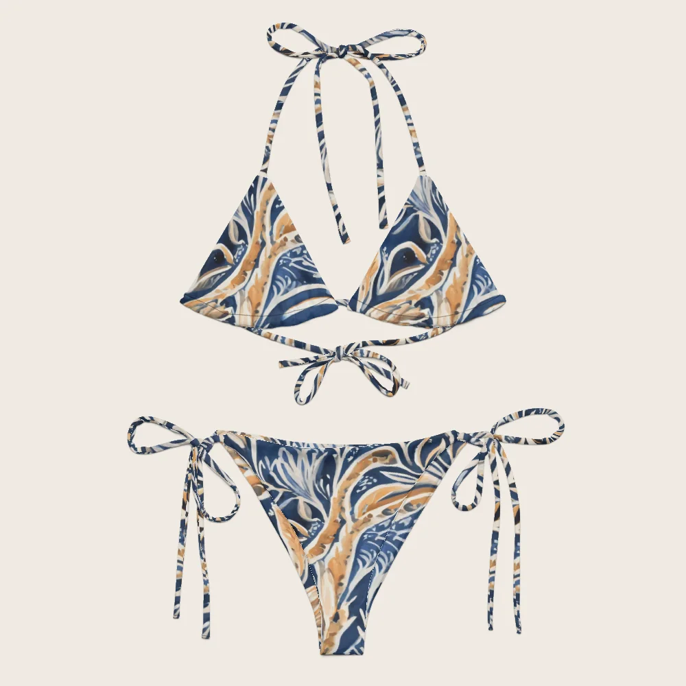 String Bikini on model