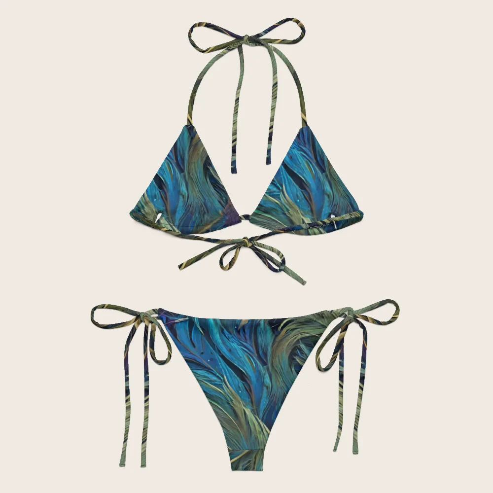 String Bikini on model