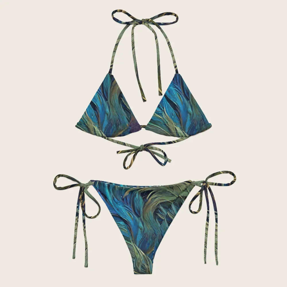 String Bikini on model