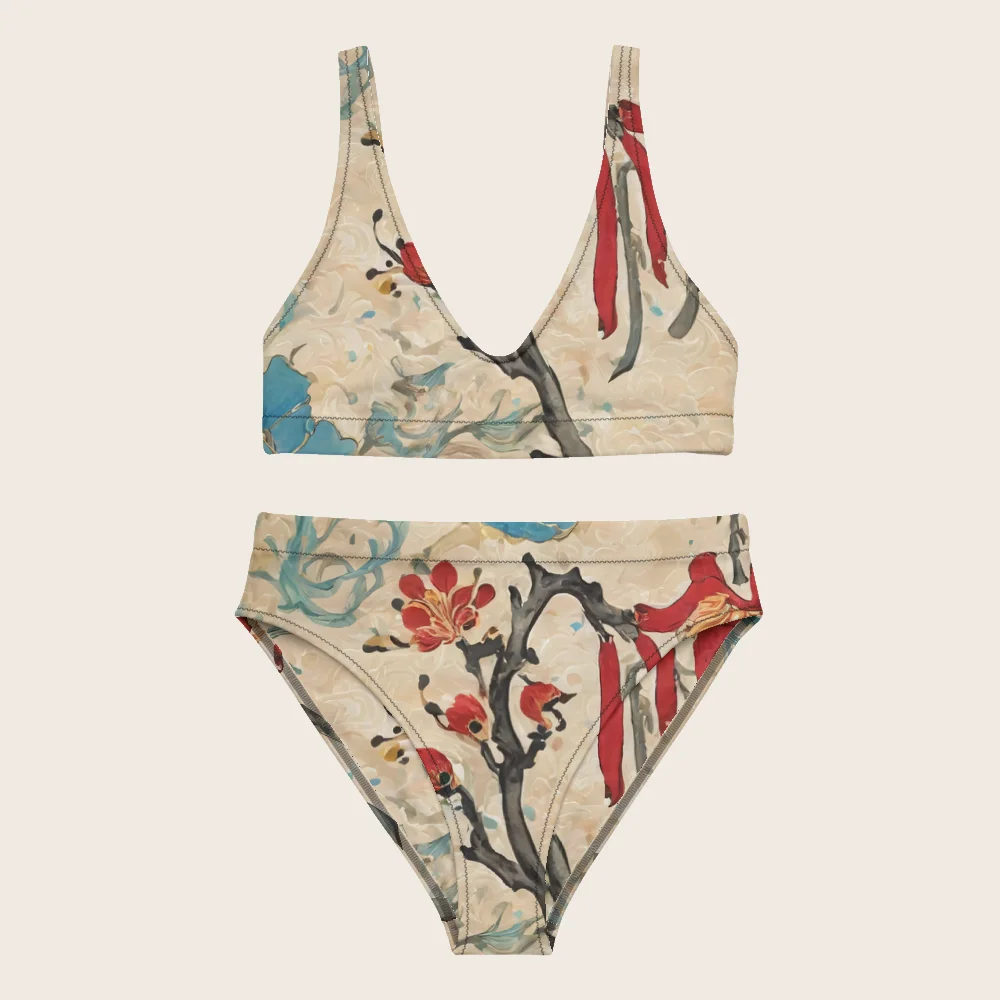 High-Waisted Bikini on model