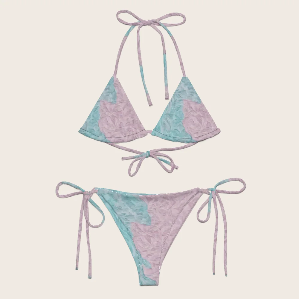 String Bikini on model