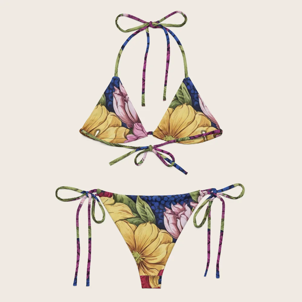 String Bikini on model