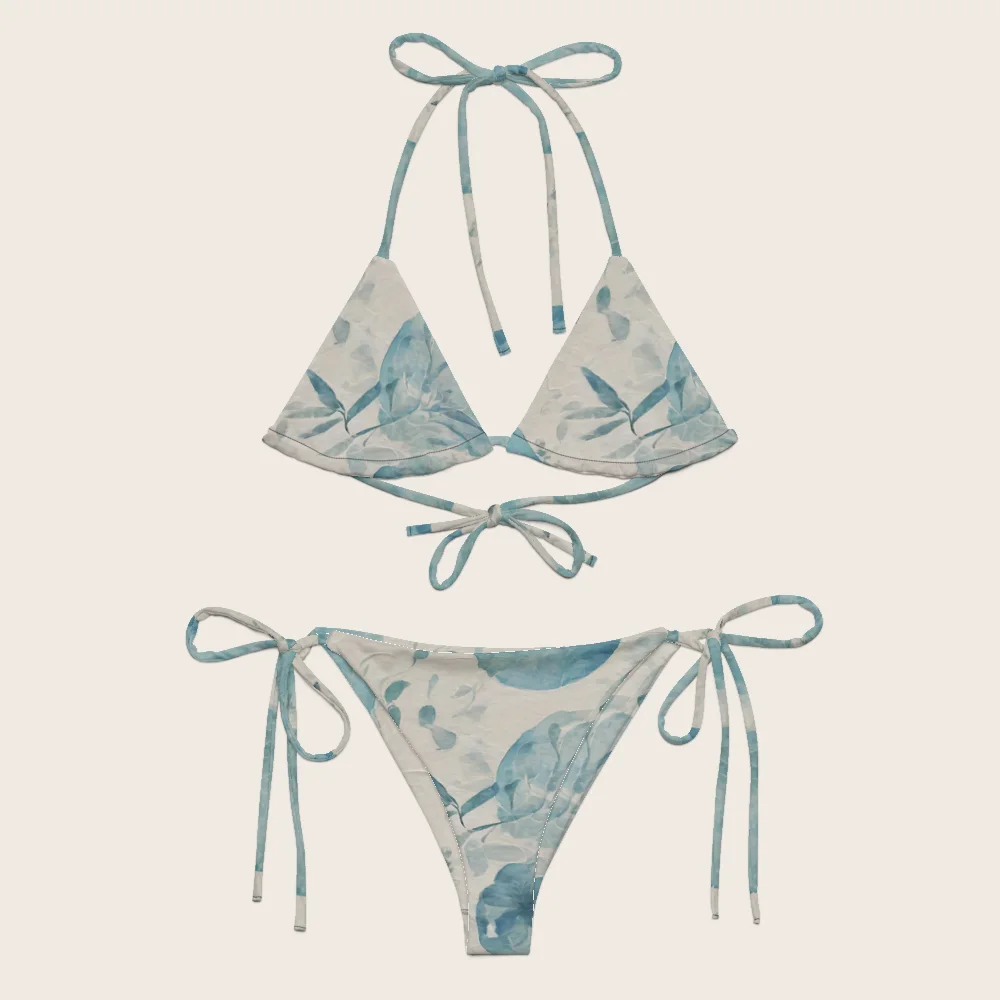 String Bikini on model