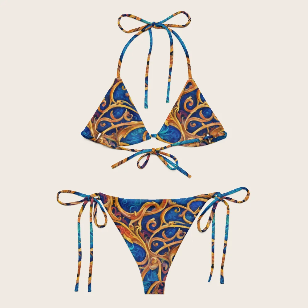 String Bikini on model